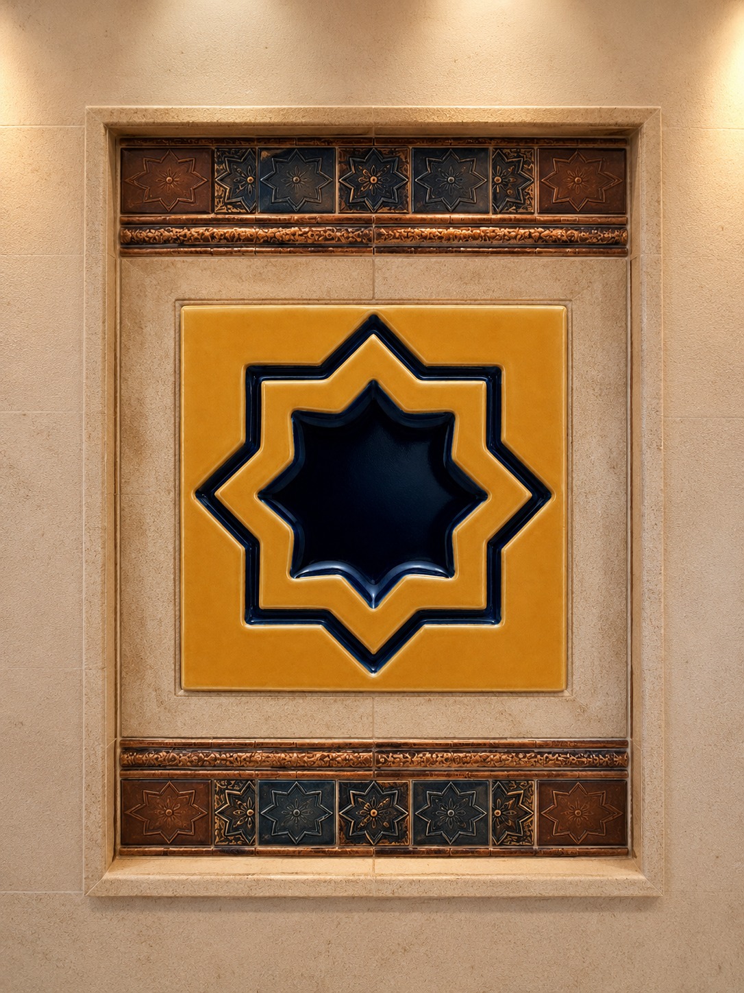 Yellow & Black Star Inlay Wall Niche