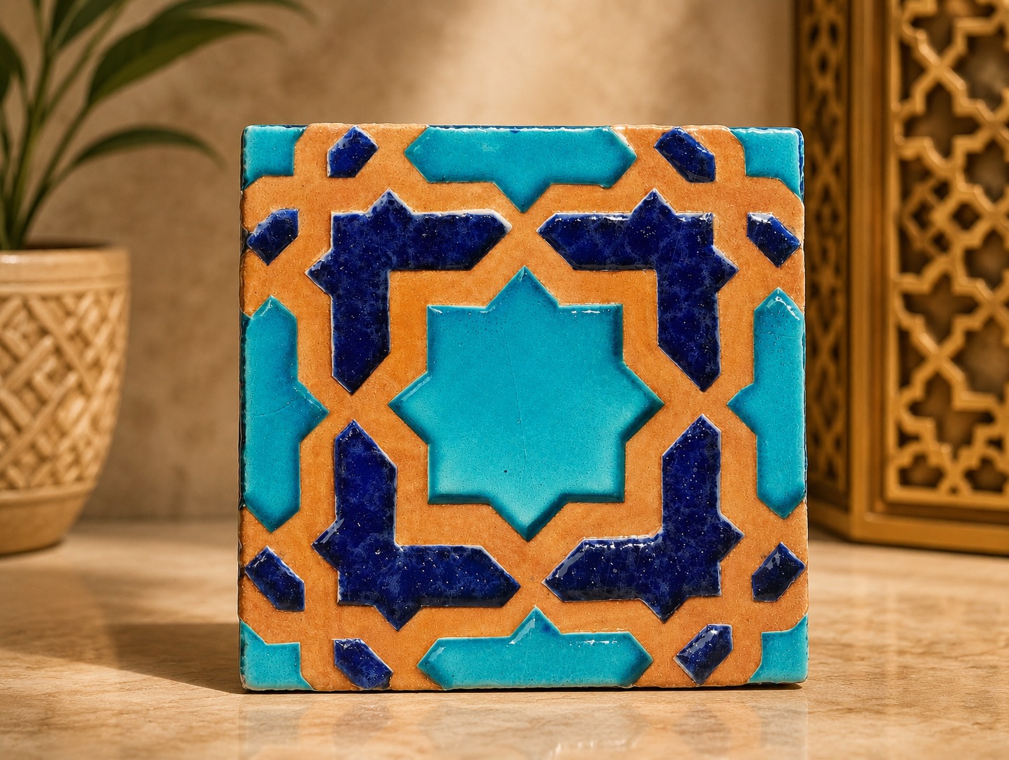Blue Orange Marble