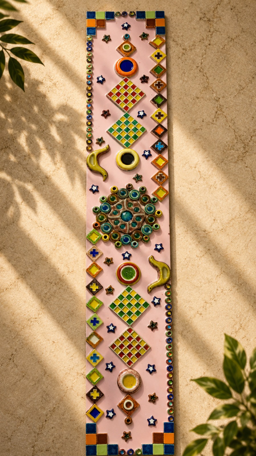 Pink Jewelled Mosaic Vertical Wall Strip